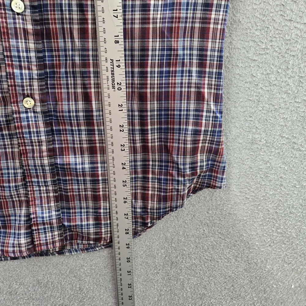 VINTAGE Levi's Men Button‎ Up Shirt M  Red Plaid Western Long Sleeve